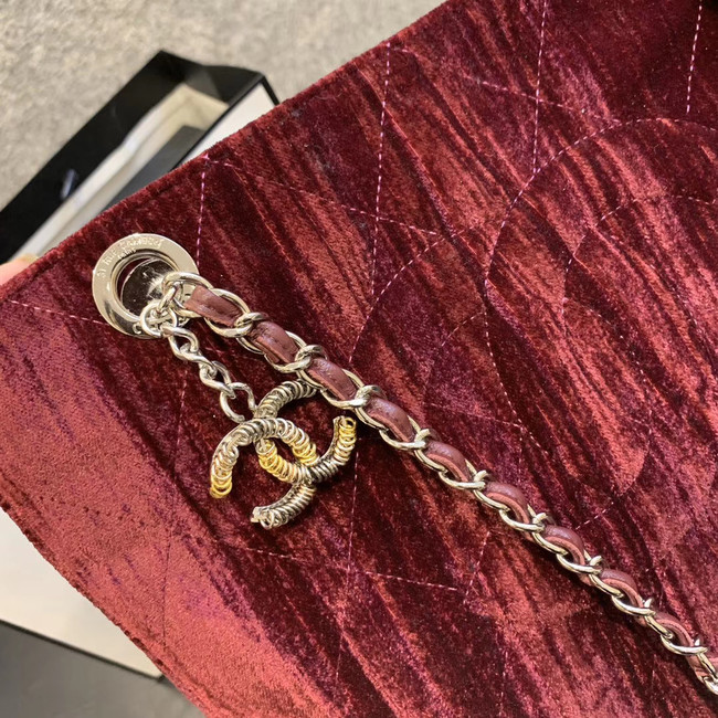 Chanel velvet Shoulder Bag AS1516 Burgundy