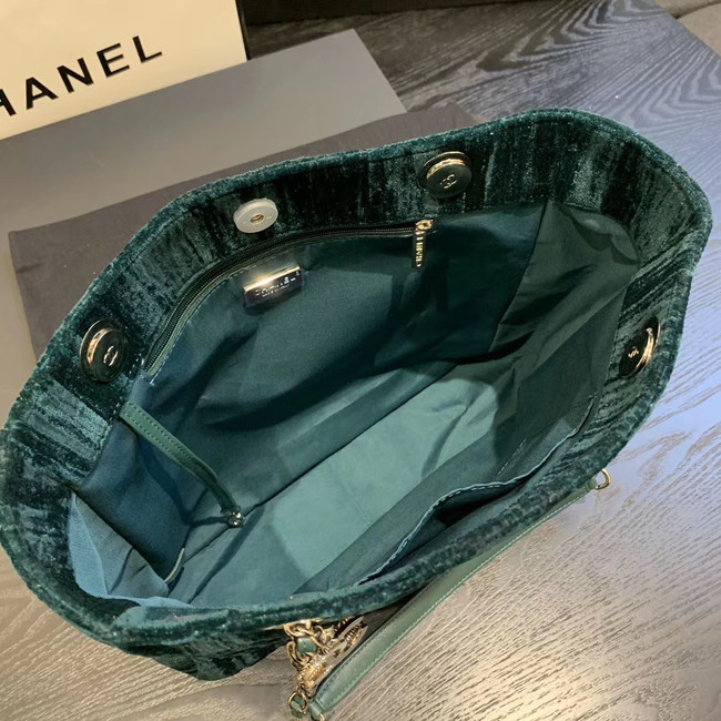 Chanel velvet Shoulder Bag AS1516 blue