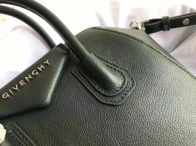 Givenchy Grained Calfskin Small Antigona Bag BB0511 Blackish green