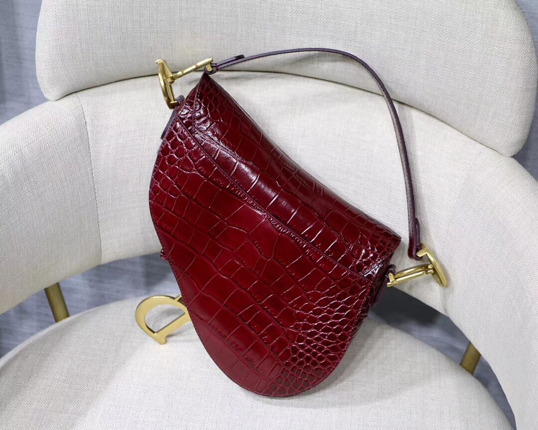 Dior SADDLE SOFT CALFSKIN BAG C9045 Burgundy