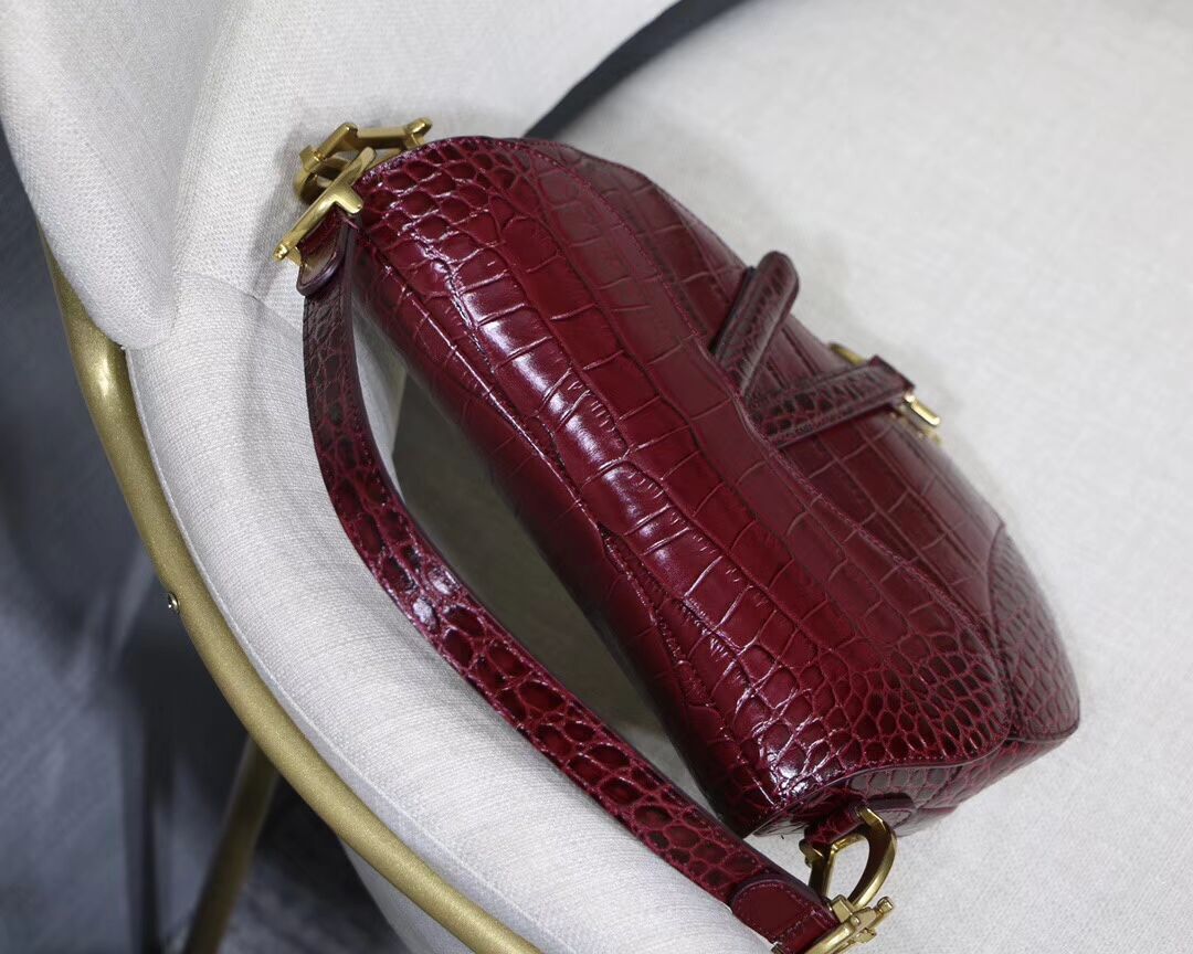 Dior SADDLE SOFT CALFSKIN BAG C9045 Burgundy