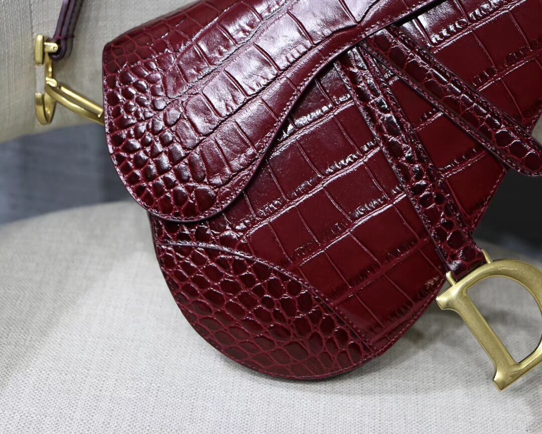 Dior SADDLE SOFT CALFSKIN BAG C9045 Burgundy