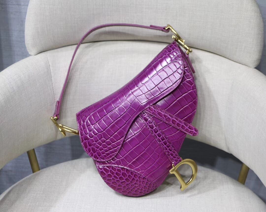 Dior SADDLE SOFT CALFSKIN BAG C9045 purple