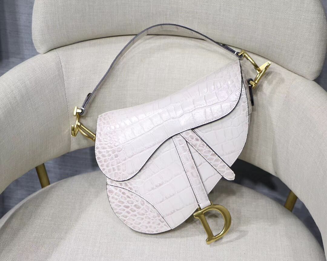 Dior SADDLE SOFT CALFSKIN BAG C9045 white