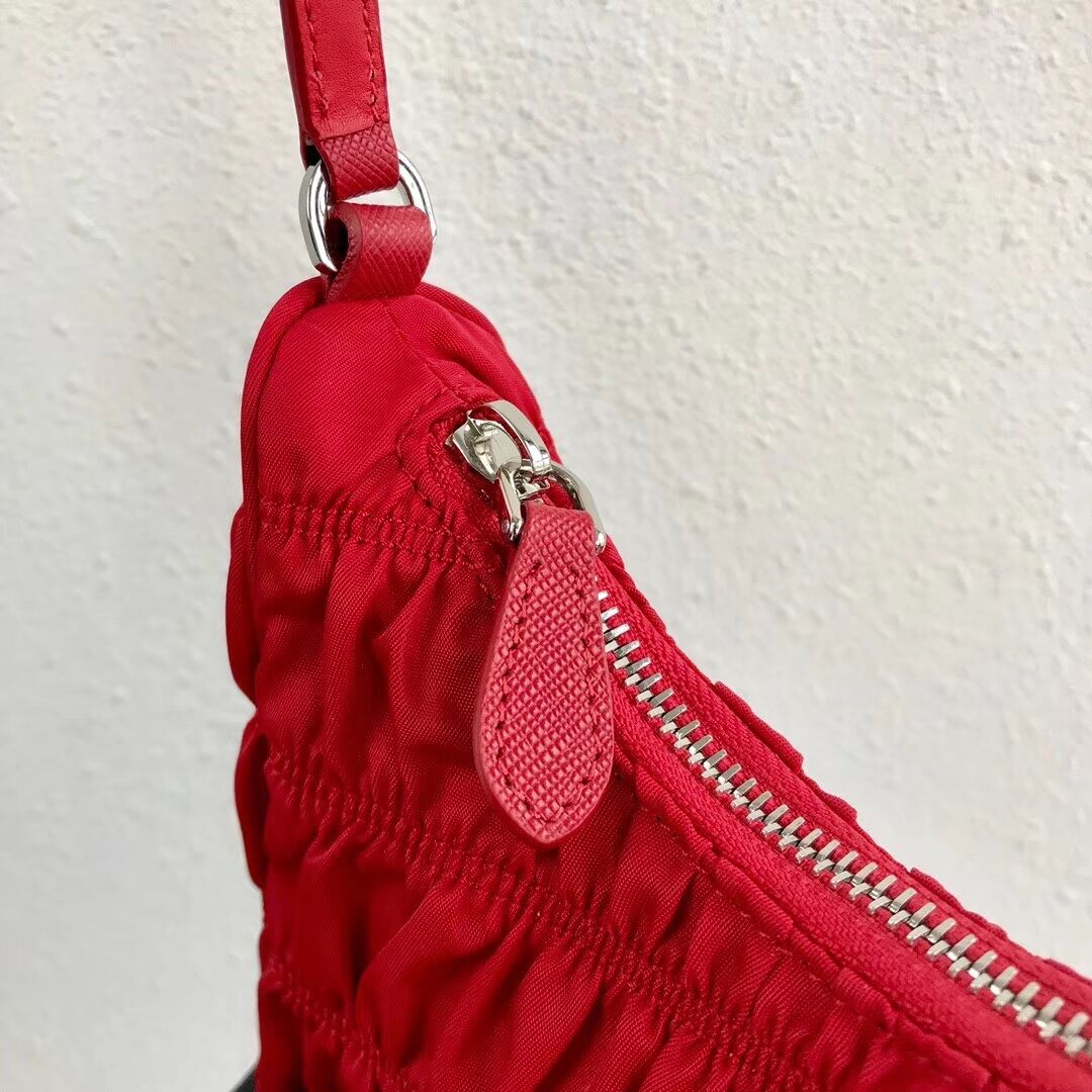 Prada Nylon and Saffiano leather mini bag 1NE204 red