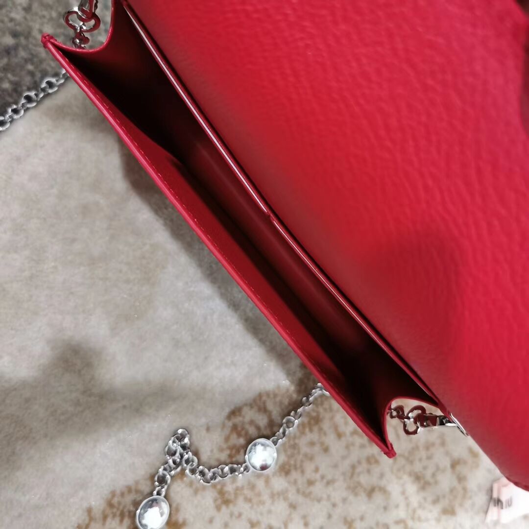 miu miu Matelasse Nappa Leather Clutch 5DH044 red