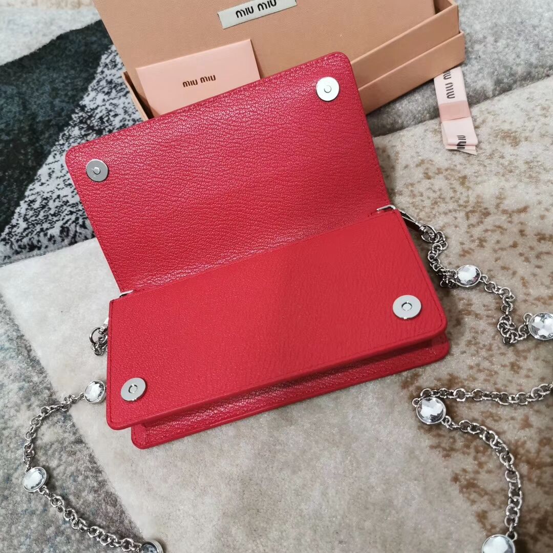 miu miu Matelasse Nappa Leather Clutch 5DH044 red