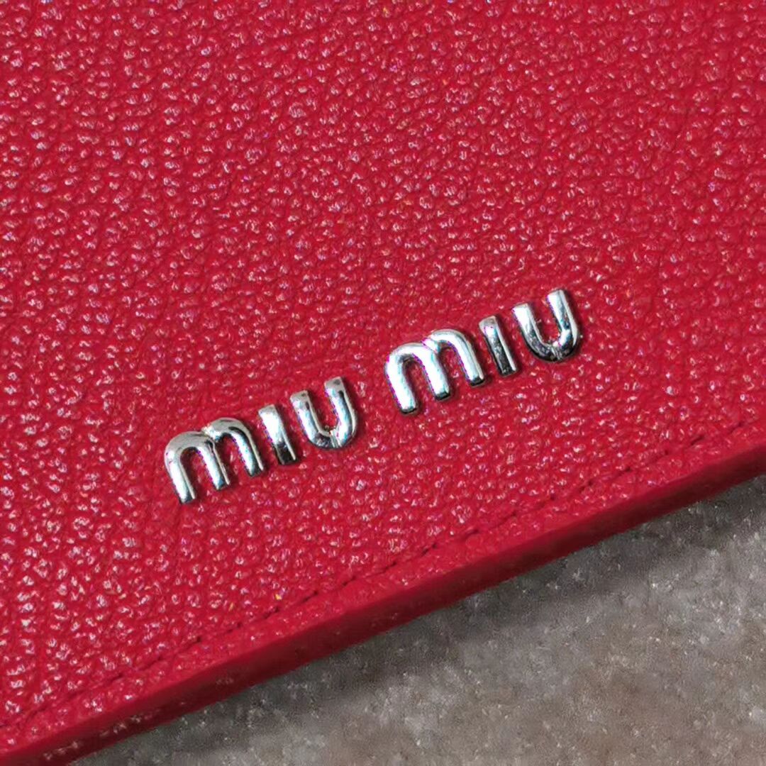 miu miu Matelasse Nappa Leather Clutch 5DH044 red