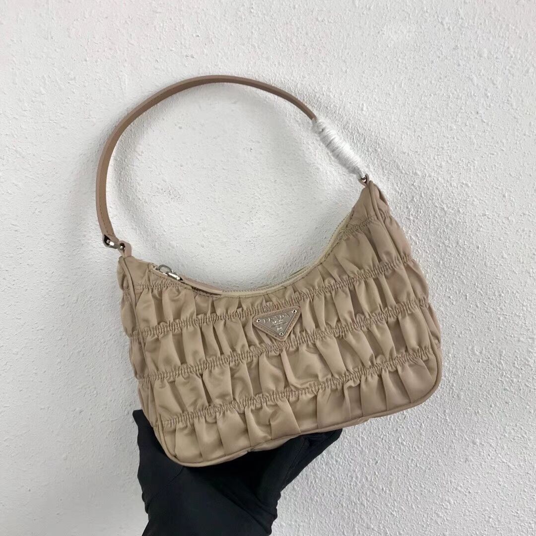 Prada Nylon and Saffiano leather mini bag 1NE204 Apricot