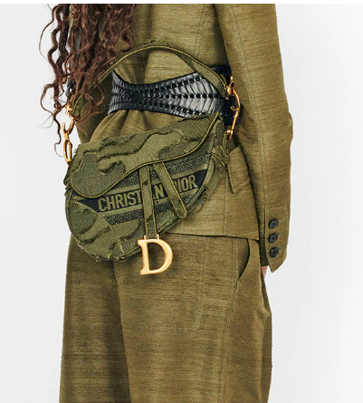 DIOR GREEN SADDLE CAMOUFLAGE POUCH M0446C