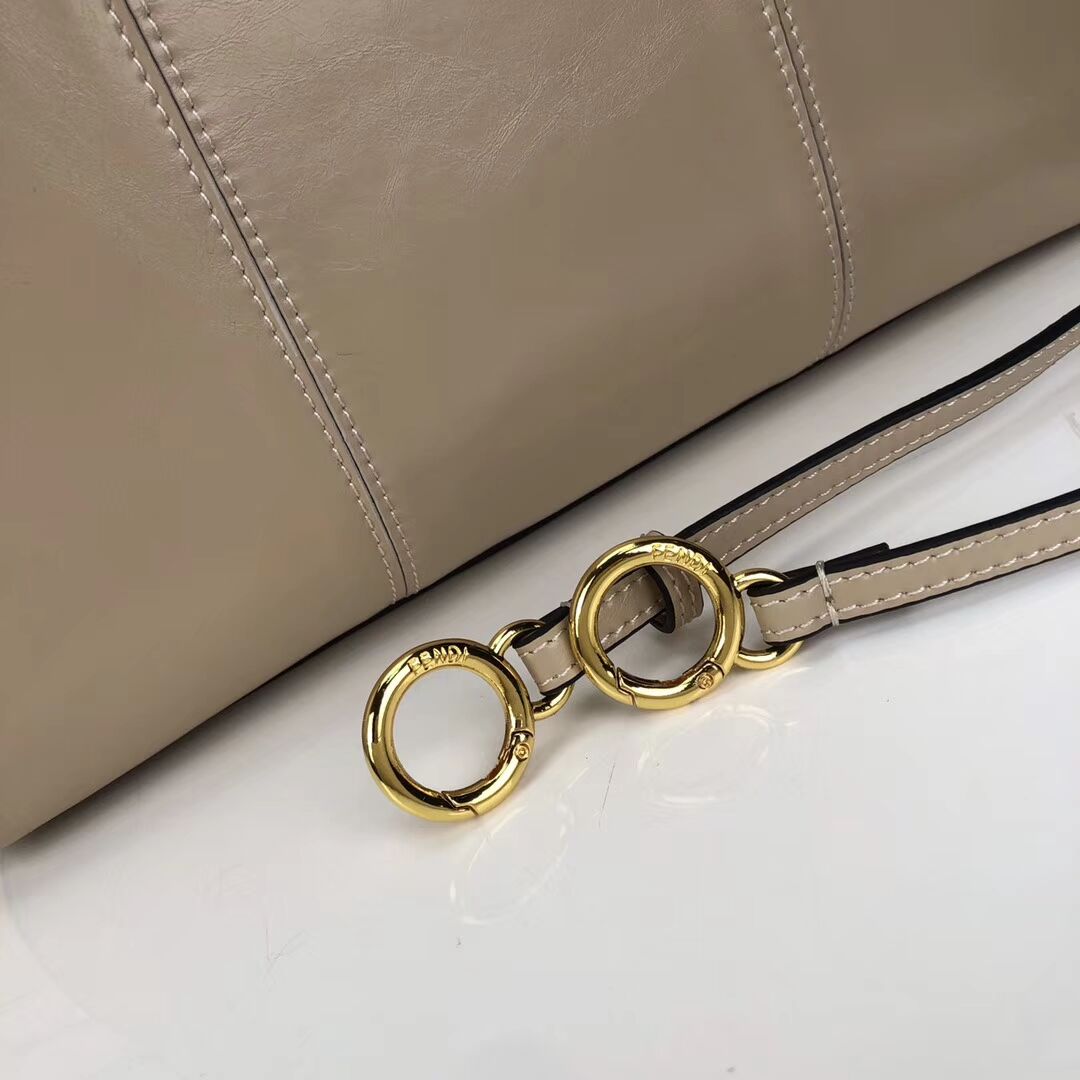 FENDI PEEKABOO ICONIC cream leather bag F0837