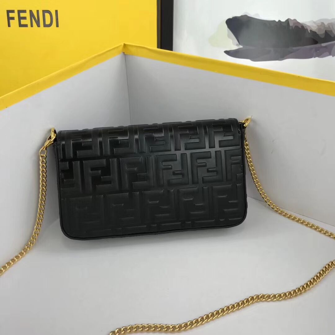 Fendi WALLET ON CHAIN WITH POUCHES leather mini-bag 8BS032 black