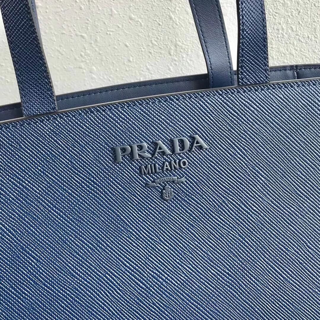 Prada Embleme Saffiano leather bag 1BG288 blue