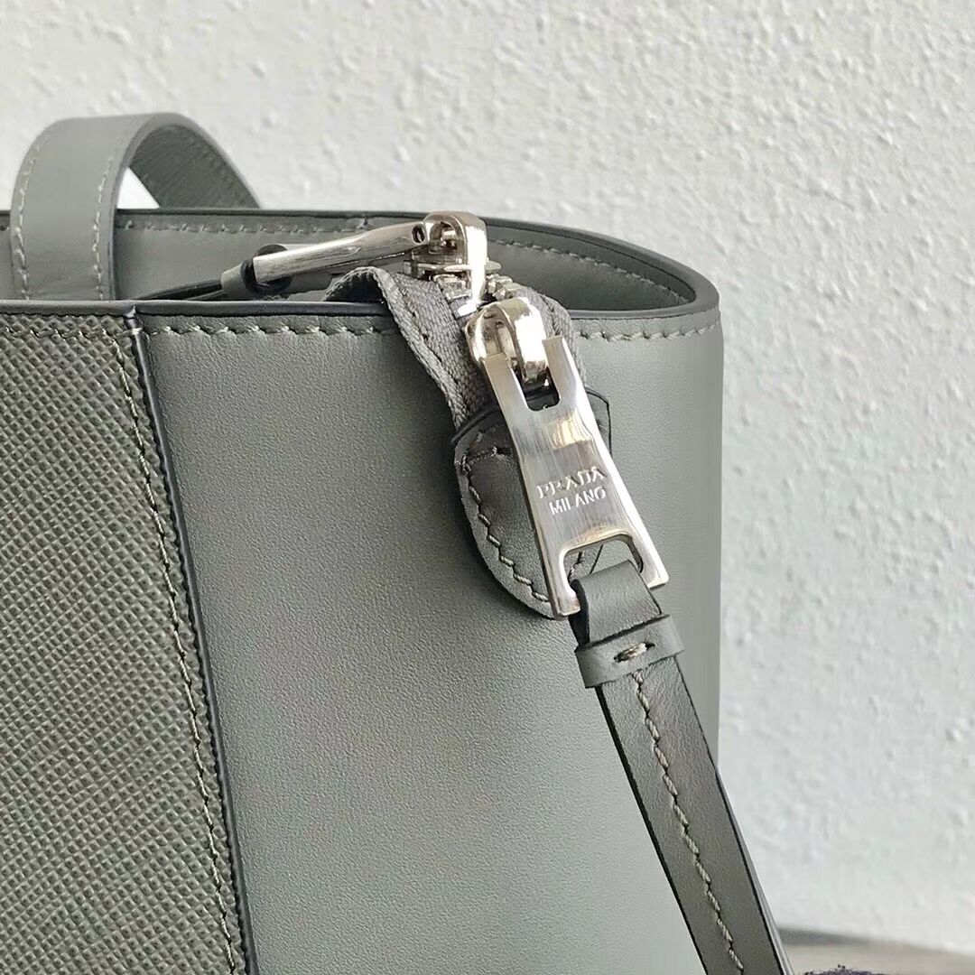 Prada Embleme Saffiano leather bag 1BG288 grey