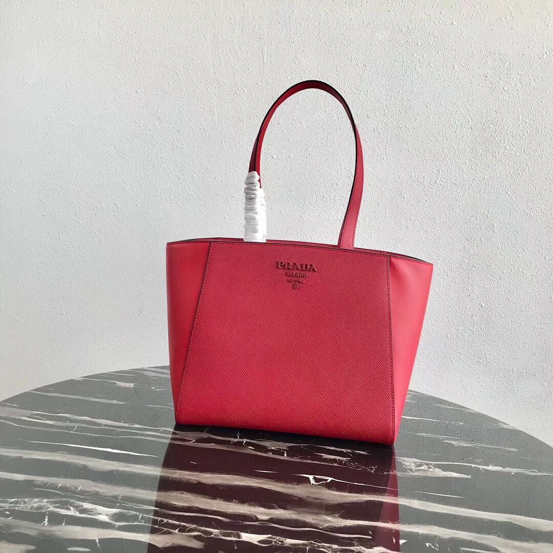 Prada Embleme Saffiano leather bag 1BG288 red