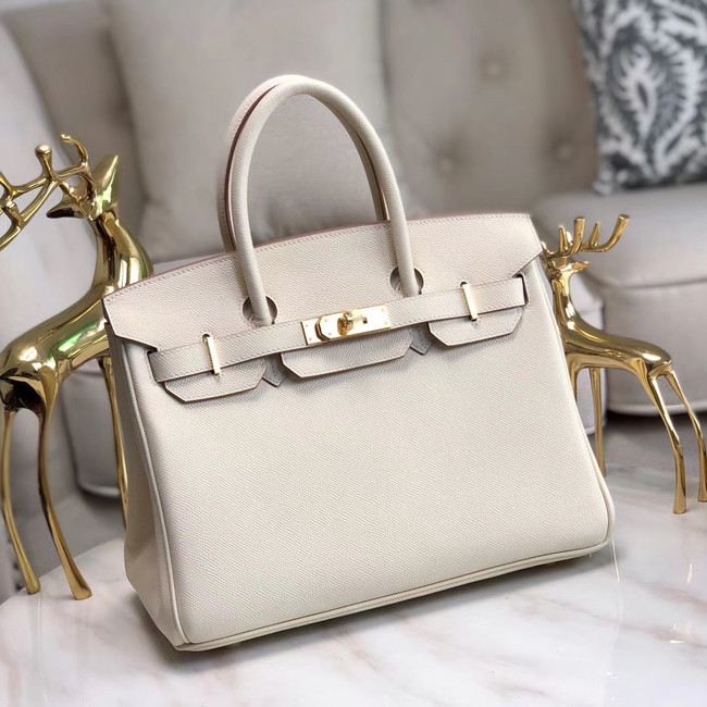 Hermes original Epsom Leather HB35O cream&gold Metal