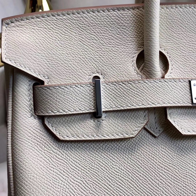 Hermes original Epsom Leather HB35O cream&silver Metal