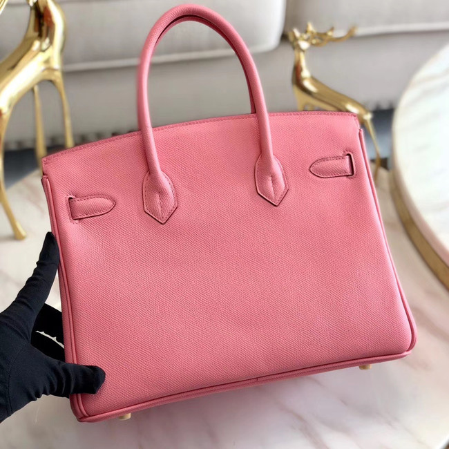 Hermes original Epsom Leather HB35O pink&gold Metal