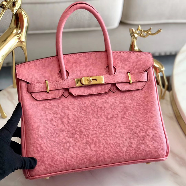 Hermes original Epsom Leather HB35O pink&gold Metal