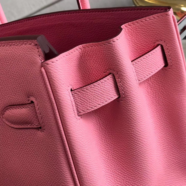 Hermes original Epsom Leather HB35O pink&silver Metal