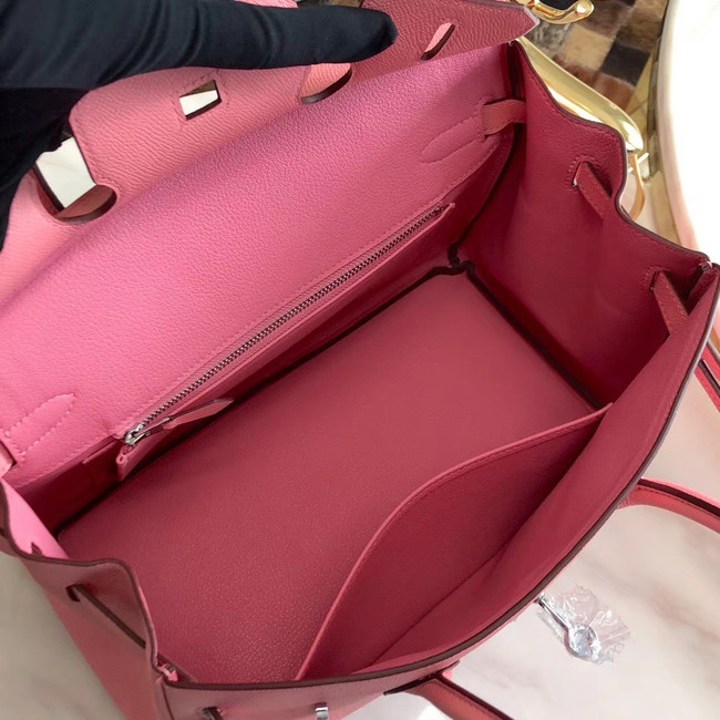 Hermes original Epsom Leather HB35O pink&silver Metal