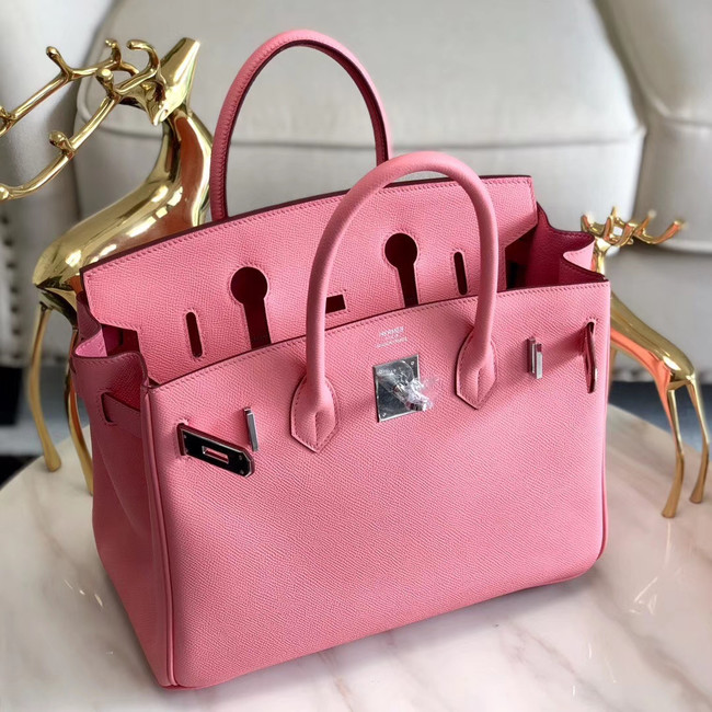 Hermes original Epsom Leather HB35O pink&silver Metal