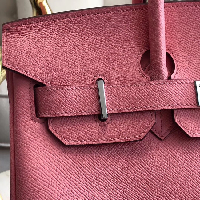 Hermes original Epsom Leather HB35O pink&silver Metal