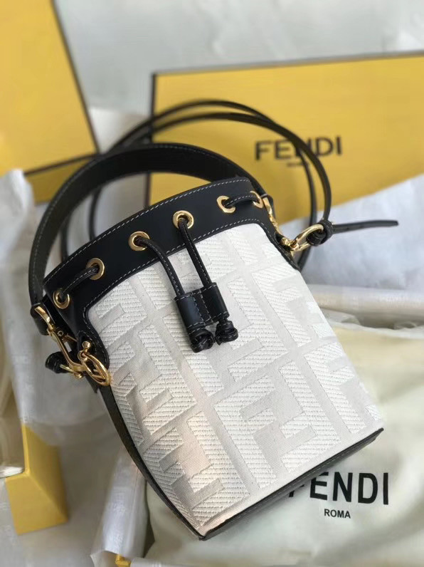 FENDI MON TRESOR Mini bag in beige canvas 8BS010