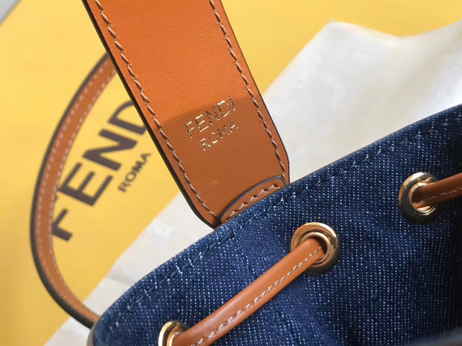 FENDI MON TRESOR Mini bag in blue canvas 8BS010