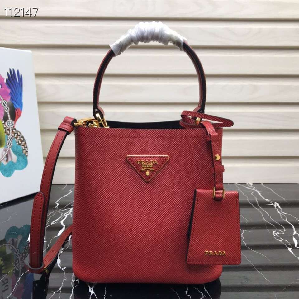 Prada Panier small Original Saffiano Bag 1BA217 Red