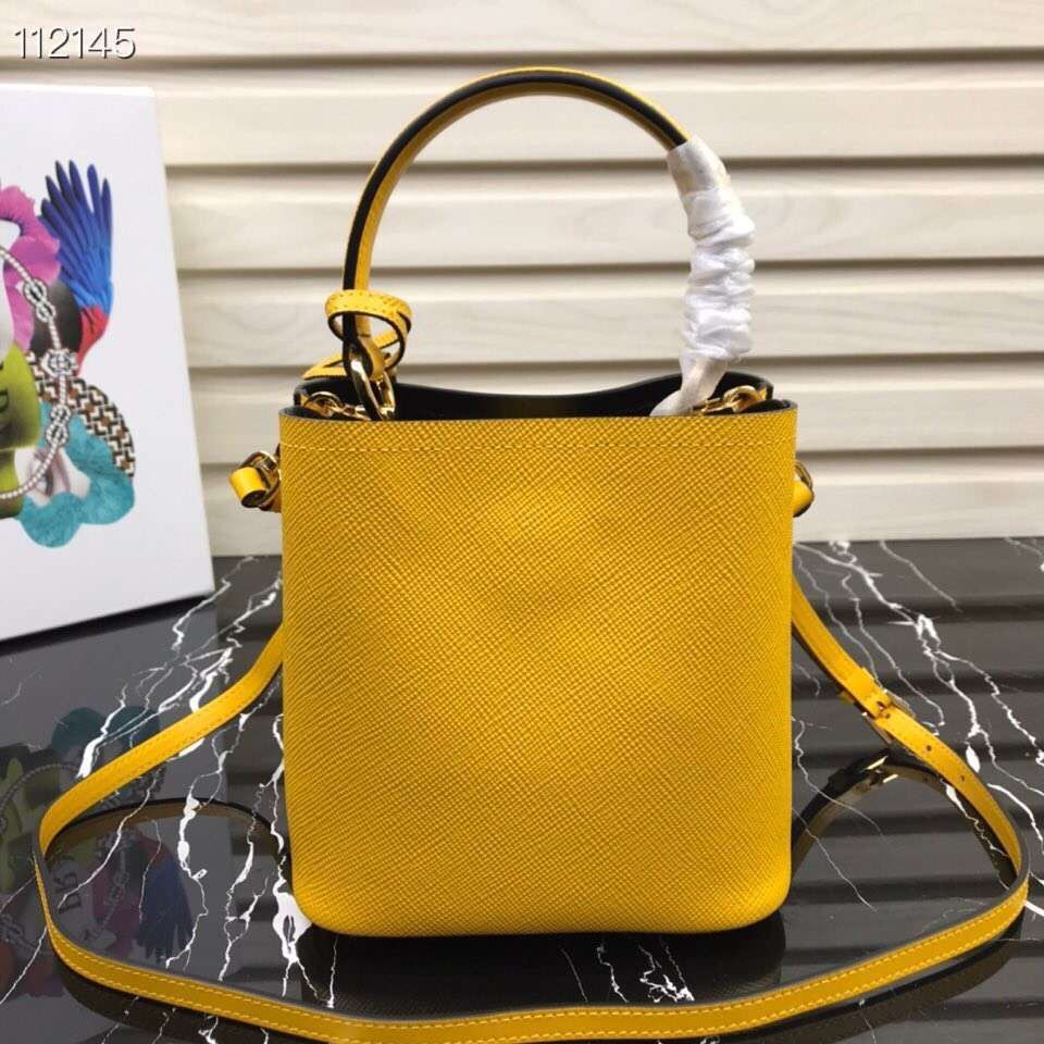 Prada Panier small Original Saffiano Bag 1BA217 Yellow