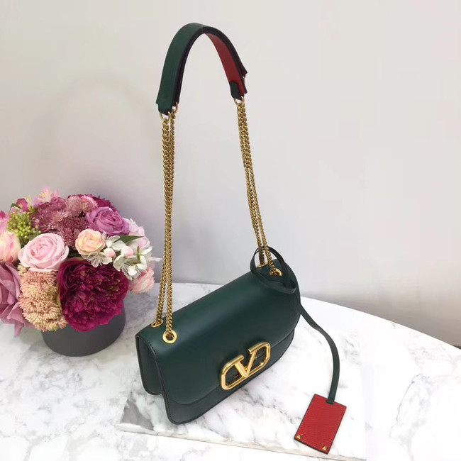 VALENTINO VLOCK Origianl leather shoulder bag 2222 green