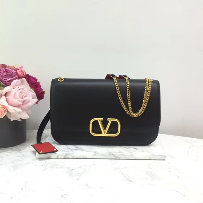 VALENTINO VLOCK Origianl leather shoulder bag 2323 black