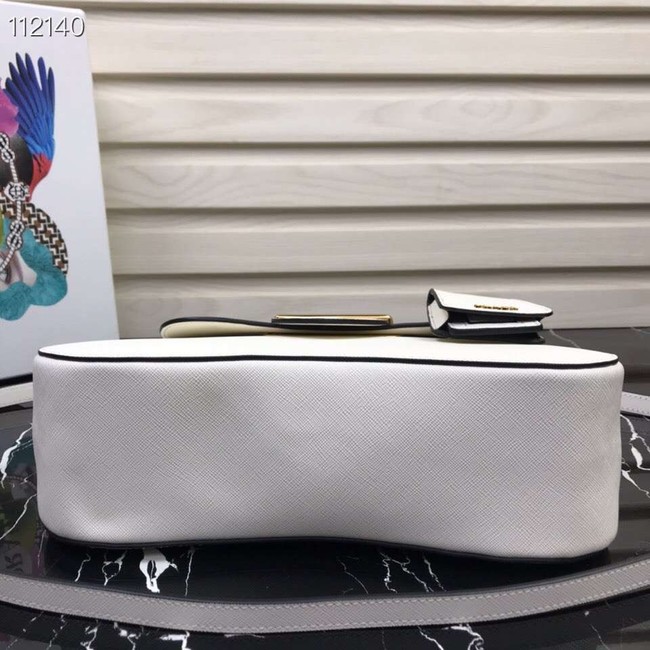 Prada Embleme Saffiano leather bag 1BN005 white