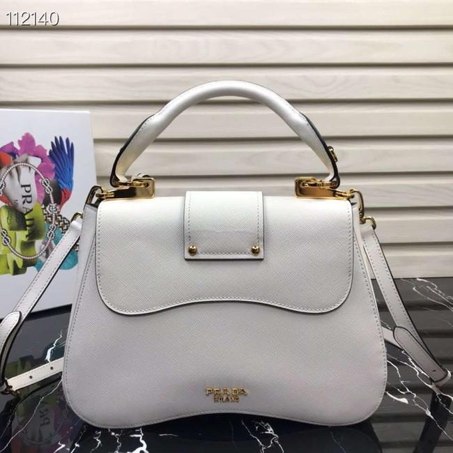 Prada Embleme Saffiano leather bag 1BN005 white