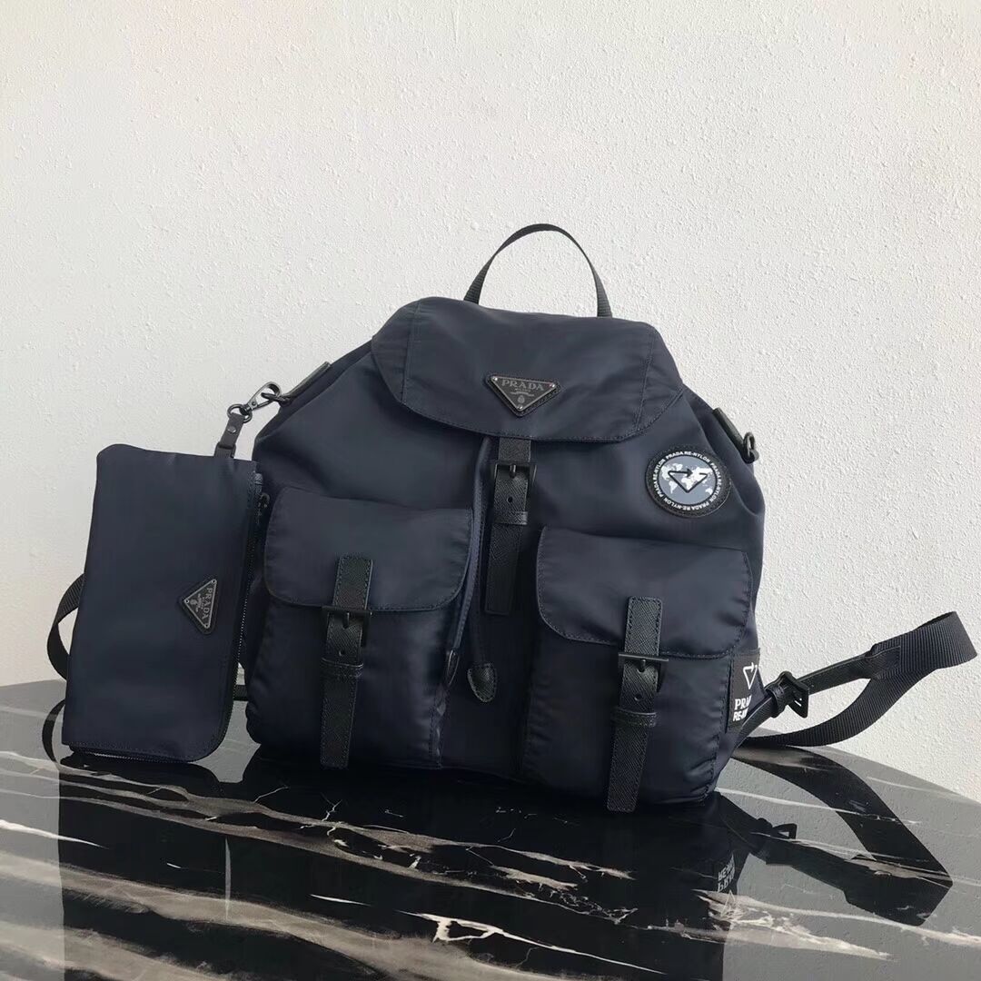 Prada Re-Nylon backpack 1BZ811 black&grey