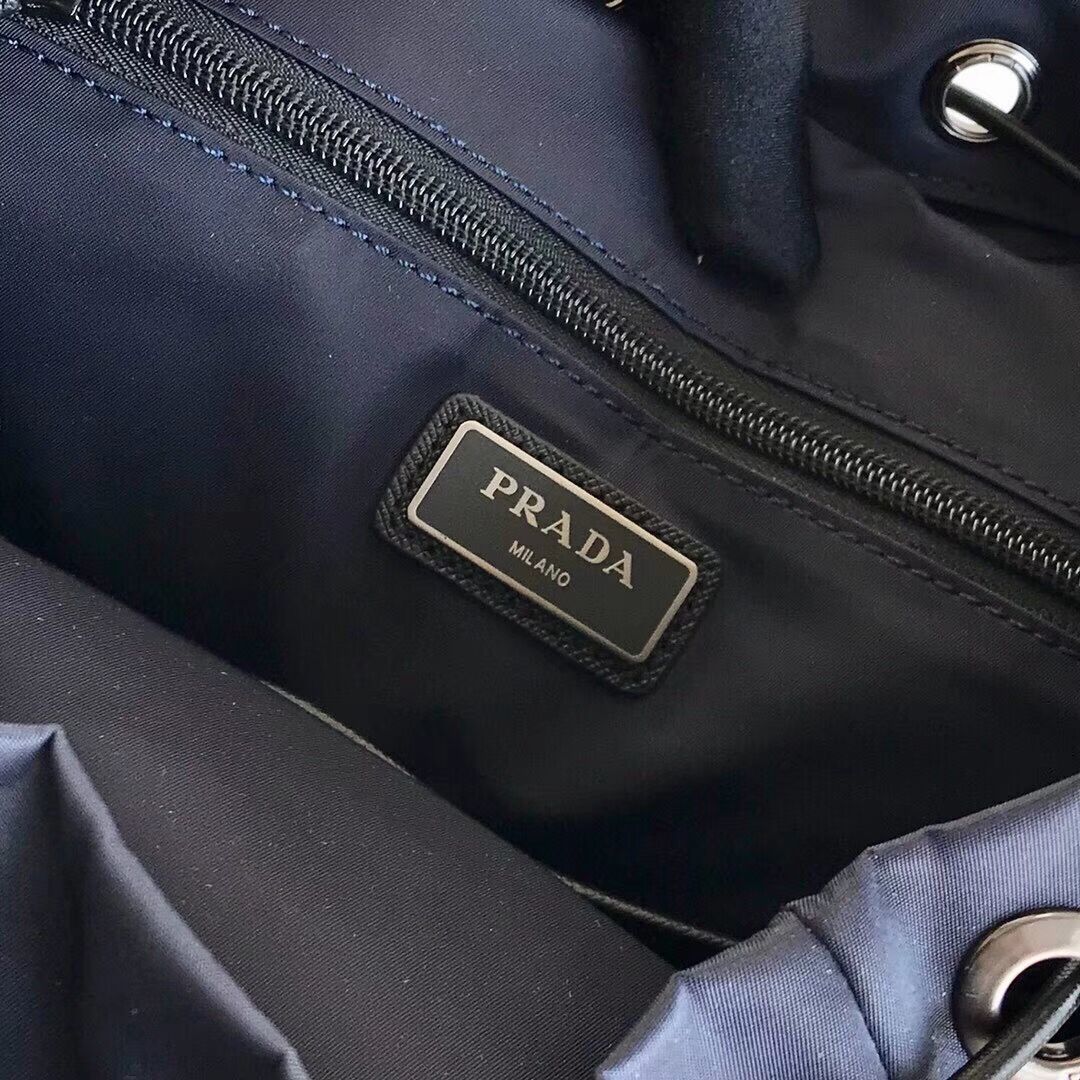 Prada Re-Nylon backpack 2VZ135 black&blue