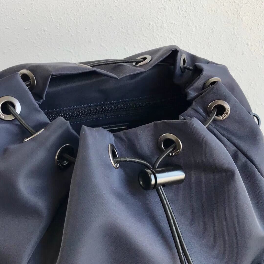 Prada Re-Nylon backpack 2VZ135 black&blue