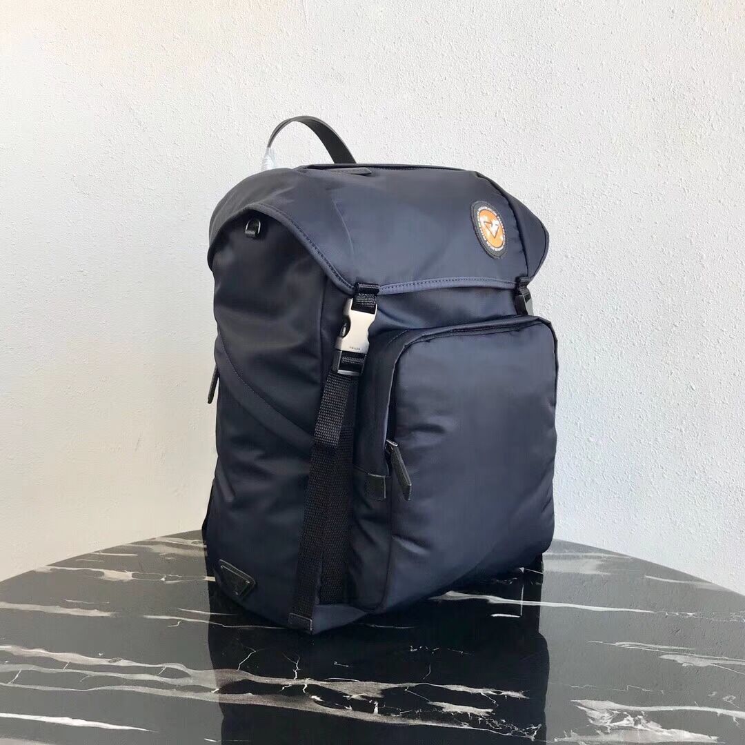 Prada Re-Nylon backpack 2VZ135 black&orange