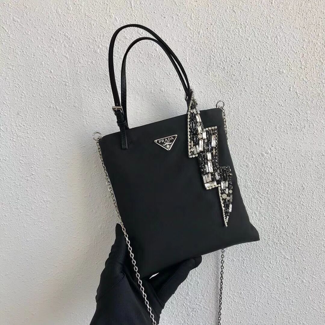 Prada Re-Edition nylon Tote bag 1NE618 black