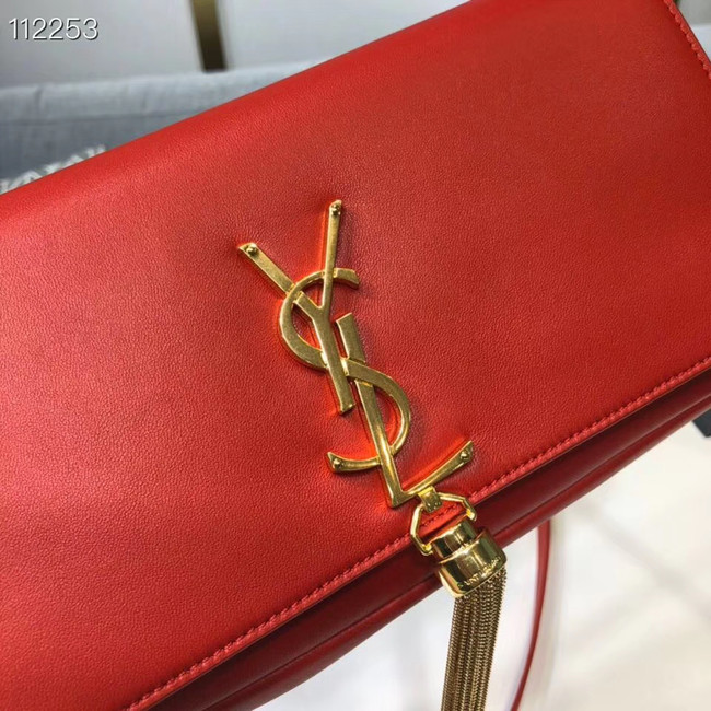 Yves Saint Laurent Calfskin Leather Shoulder Bag 604276 red