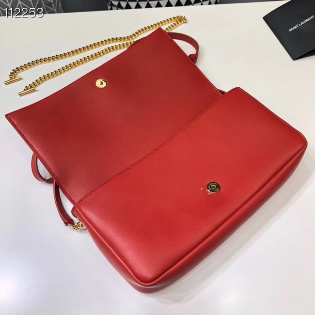 Yves Saint Laurent Calfskin Leather Shoulder Bag 604276 red