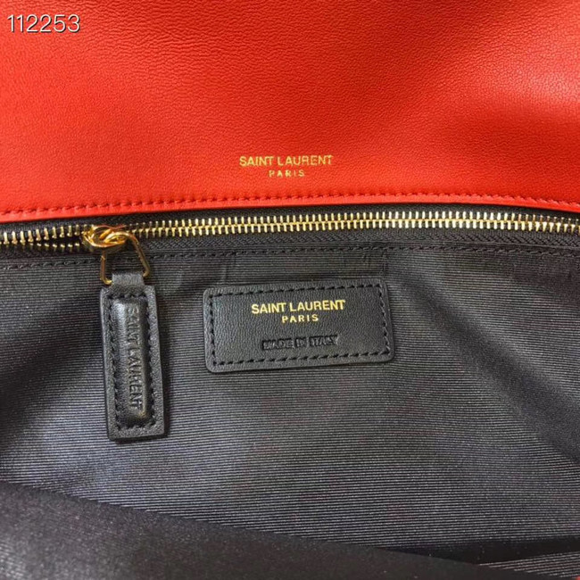 Yves Saint Laurent Calfskin Leather Shoulder Bag 604276 red