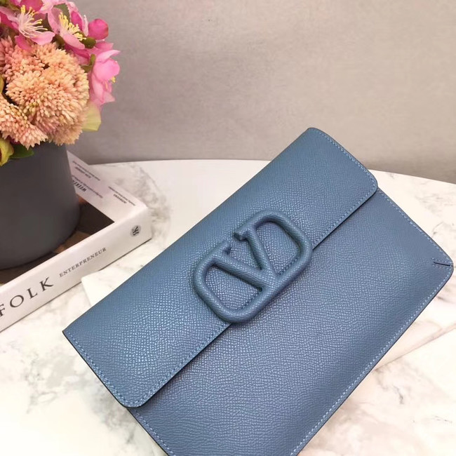 VALENTINO Origianl leather 065 Clutch bag blue