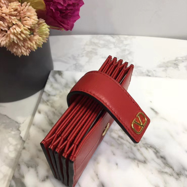 VALENTINO Origianl leather 023 Card Holder red