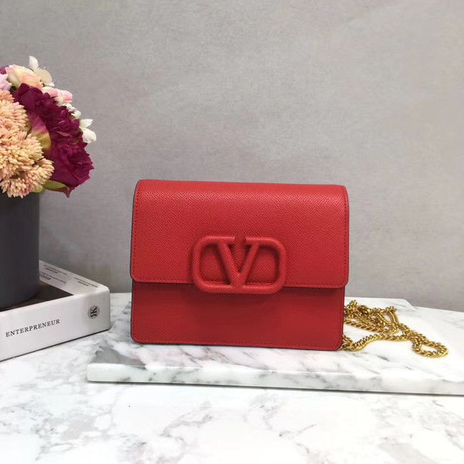 VALENTINO Origianl leather 069 Chain bag red