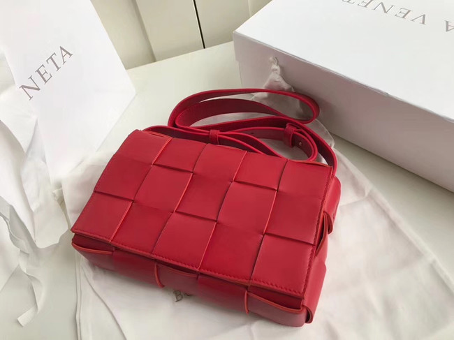 Bottega Veneta Sheepskin Weaving Original Leather 578004 red