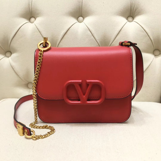 VALENTINO VLOCK Origianl leather shoulder bag 0906 red