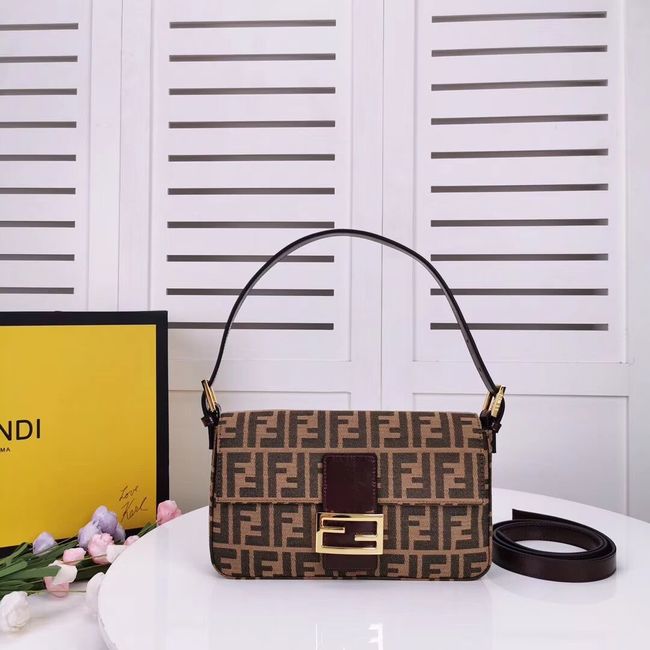 FENDI BAGUETTE fabric bag 8BR011 Coffee