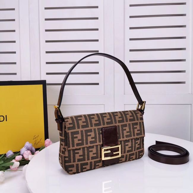 FENDI BAGUETTE fabric bag 8BR011 Coffee